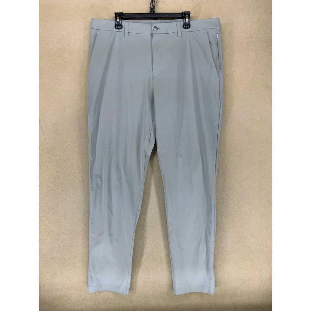 Lululemon ABC Pants Jogger Classic Fit Light Grey Mens Size 40 Stretch Preppy‎